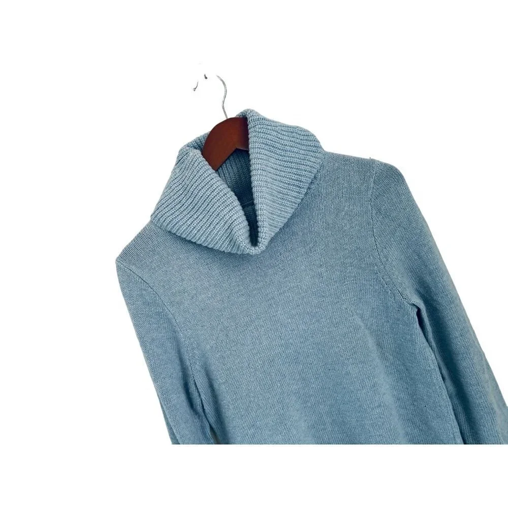 J.CREW Knitted Sweater Light Blue Cow-Neck Light Blue Wool Blend Size Small